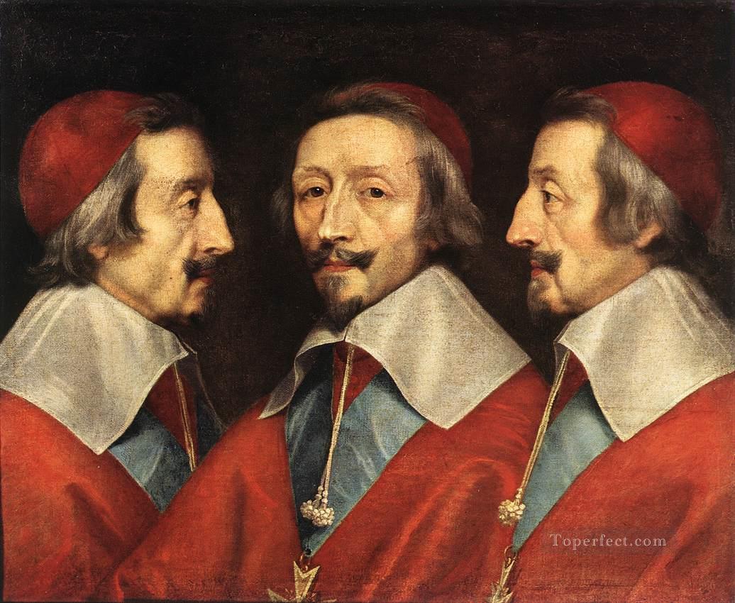 Triple Portrait of Richelieu Philippe de Champaigne Oil Paintings